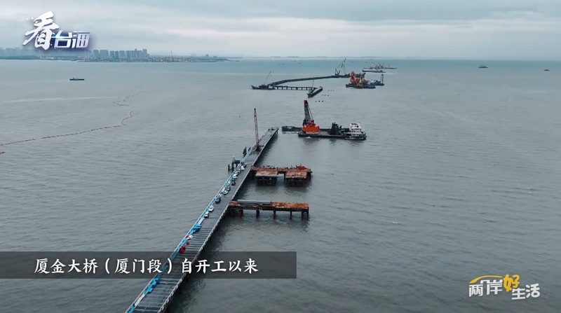 中央廣播電視總臺(tái)·看臺(tái)海：廈金大橋（廈門段）有新消息 ——廈金大橋（廈門段）A1標(biāo)段海上棧橋已完成超80%
